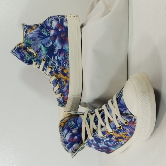 Converse Shoes - Converse Chuck Taylor All Star Floral Blue Purple Hi Top Sneakers 7